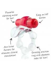 Виброкольцо с язычком и красным виброэлементом Overtime - Screaming O - в Таганроге купить с доставкой
