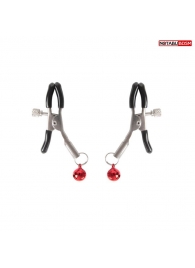 Серебристые зажимы на соски с шариками - Notabu - купить с доставкой в Таганроге