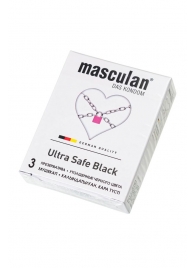 Ультрапрочные презервативы Masculan Ultra Safe Black - 3 шт. - Masculan - купить с доставкой в Таганроге