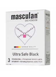 Ультрапрочные презервативы Masculan Ultra Safe Black - 3 шт. - Masculan - купить с доставкой в Таганроге