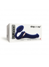 Синий безремневой страпон Multi Orgasm Size S с клиторальной стимуляцией - Strap-on-me - купить с доставкой в Таганроге