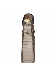 Дымчатая насадка-удлинитель Ribbed Realistic Penis Enhancing Sleeve Extension - 15,2 см. - BlueLine - в Таганроге купить с доставкой