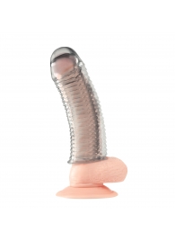 Текстурированная насадка на пенис Clear Textured Penis Enhancing Sleeve Extension - 16,5 см. - BlueLine - в Таганроге купить с доставкой