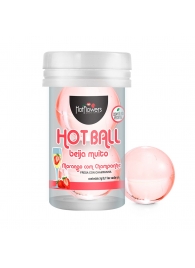 Лубрикант на масляной основе Hot Ball Beija Muito с ароматом клубники и шампанского (2 шарика по 3 гр.) - HotFlowers - купить с доставкой в Таганроге