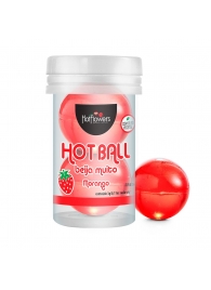 Лубрикант на масляной основе Hot Ball Beija Muito с ароматом клубники (2 шарика по 3 гр.) - HotFlowers - купить с доставкой в Таганроге