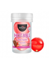 Лубрикант на масляной основе Hot Ball Beija Muito с ароматом шоколада и клубники (2 шарика по 3 гр.) - HotFlowers - купить с доставкой в Таганроге