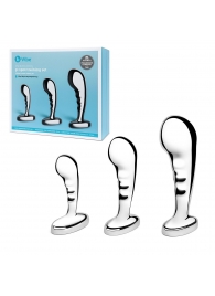 Набор из 3 стальных стимуляторов простаты Stainless Steel P-spot Training Set - b-Vibe - в Таганроге купить с доставкой