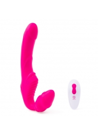 Розовый безремневой страпон на радиоуправлении Strapless Together - 22 см. - Together Toy - купить с доставкой в Таганроге