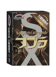 Суженные к основанию презервативы Sagami Xtreme COBRA - 3 шт. - Sagami - купить с доставкой в Таганроге