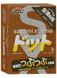 Презервативы Sagami Xtreme FEEL UP с точечной текстурой и линиями прилегания - 3 шт. - Sagami - купить с доставкой в Таганроге