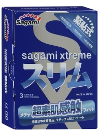 Розовые презервативы Sagami Xtreme FEEL FIT 3D - 3 шт. - Sagami - купить с доставкой в Таганроге