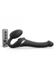 Черный безремневой страпон Multi Orgasm Size S с клиторальной стимуляцией - Strap-on-me - купить с доставкой в Таганроге