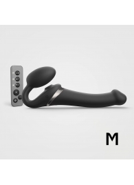 Черный безремневой страпон Multi Orgasm Size M с клиторальной стимуляцией - Strap-on-me - купить с доставкой в Таганроге