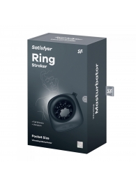 Черный мужской вибромассажер Ring Stroker - Satisfyer - в Таганроге купить с доставкой