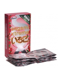 Презервативы Sagami Xtreme Strawberry c ароматом клубники - 10 шт. - Sagami - купить с доставкой в Таганроге