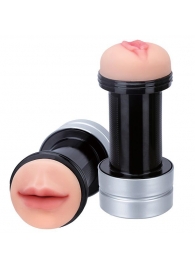 Двусторонний мастурбатор REALSTUFF 2 IN 1 HUMMER MOUTH   VAGINA - ротик и вагина - Dream Toys - в Таганроге купить с доставкой