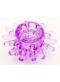 Фиолетовое гелевое эрекционное кольцо с шипиками - Toyfa Basic - в Таганроге купить с доставкой