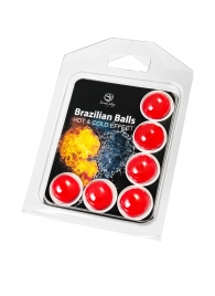 Набор из 6 шариков с массажным маслом Brazilian Balls с охлаждающим и разогревающим эффектом - Secret Play - купить с доставкой в Таганроге