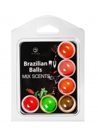 Набор из 6 шариков с ароматизированными массажными маслами Brazilian Balls - Secret Play - купить с доставкой в Таганроге