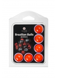 Набор из 6 шариков с массажным маслом Brazilian Balls с ароматом ягод - Secret Play - купить с доставкой в Таганроге