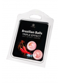 Набор из 2 шариков с массажным маслом Brazilian Balls с тройным эффектом - Secret Play - купить с доставкой в Таганроге