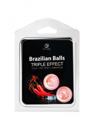 Набор из 2 шариков с массажным маслом Brazilian Balls с тройным эффектом - Secret Play - купить с доставкой в Таганроге