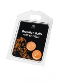 Набор из 2 шариков с массажным маслом Brazilian Balls с разогревающим эффектом - Secret Play - купить с доставкой в Таганроге