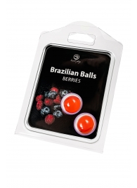 Набор из 2 шариков с массажным маслом Brazilian Balls с ароматом ягод - Secret Play - купить с доставкой в Таганроге