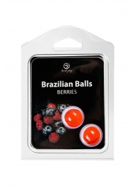 Набор из 2 шариков с массажным маслом Brazilian Balls с ароматом ягод - Secret Play - купить с доставкой в Таганроге