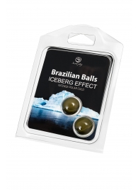 Набор из 2 шариков с массажным маслом Brazilian Balls с ледяным эффектом - Secret Play - купить с доставкой в Таганроге