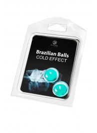 Набор из 2 шариков с массажным маслом Brazilian Balls с охлаждающим эффектом - Secret Play - купить с доставкой в Таганроге