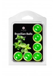 Набор из 6 шариков с массажным маслом Brazilian Balls с ароматом мяты - Secret Play - купить с доставкой в Таганроге