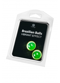 Набор из 2 шариков с массажным маслом Brazilian Balls с эффектом вибрации - Secret Play - купить с доставкой в Таганроге