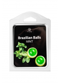 Набор из 2 шариков с массажным маслом Brazilian Balls с ароматом мяты - Secret Play - купить с доставкой в Таганроге