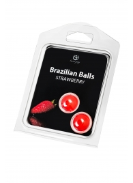 Набор из 2 шариков с массажным маслом Brazilian Balls с ароматом клубники - Secret Play - купить с доставкой в Таганроге