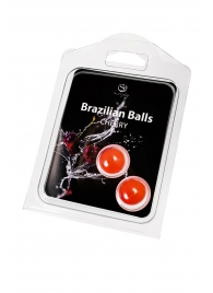 Набор из 2 шариков с массажным маслом Brazilian Balls с ароматом вишни - Secret Play - купить с доставкой в Таганроге