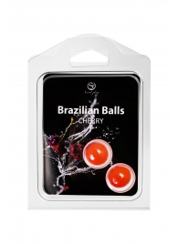 Набор из 2 шариков с массажным маслом Brazilian Balls с ароматом вишни - Secret Play - купить с доставкой в Таганроге