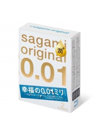 Увлажнённые презервативы Sagami Original 0.01 Extra Lub - 2 шт. - Sagami - купить с доставкой в Таганроге