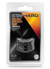 Черное эрекционное кольцо на мошонку Beef Ball Stretcher Snug - Blush Novelties - в Таганроге купить с доставкой