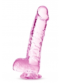 Розовый фаллоимитатор 6 Inch Crystalline Dildo - 15,2 см. - Blush Novelties