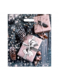Новогодний пакет с принтом в виде подарков и вырубной ручкой (45х38 см) - Сима-Ленд - купить с доставкой в Таганроге