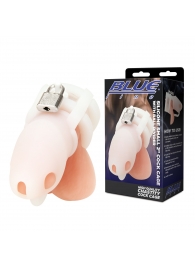 Белая клетка для пениса Silicone Small 2 in Cock Cage With Ball Divider - BlueLine - купить с доставкой в Таганроге