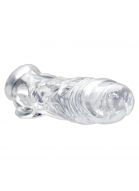 Прозрачная насадка для увеличения члена Realistic Clear Penis Enhancer and Ball Stretcher - 20,3 см. - XR Brands - в Таганроге купить с доставкой