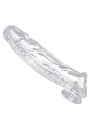 Прозрачная насадка для увеличения члена Realistic Clear Penis Enhancer and Ball Stretcher - 20,3 см. - XR Brands - в Таганроге купить с доставкой