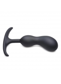 Черный массажер простаты с утяжелителями Premium Silicone Weighted Prostate Plug Medium - 16,3 см. - XR Brands - в Таганроге купить с доставкой