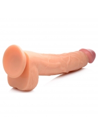 Телесный реалистичный фаллоимитатор на присоске Hung Harry 11.75’’ Dildo with Balls - 32,4 см. - XR Brands