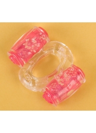 Прозрачное виброкольцо с двумя вибропульками - Toyfa Basic - в Таганроге купить с доставкой