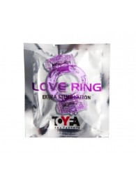 Фиолетовое виброкольцо с двумя вибропульками - Toyfa Basic - в Таганроге купить с доставкой