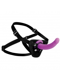 Лиловый поясной страпон Navigator Silicone G-Spot Dildo with Harness - 17,8 см. - XR Brands - купить с доставкой в Таганроге