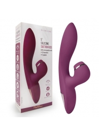 Сливовый вибратор-кролик с вакуумной стимуляцией 5’’ Silicone Suction Kiss - 20,3 см. - Erokay